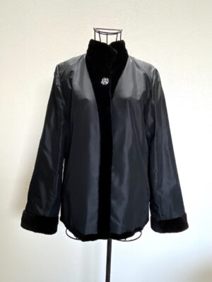 Century Fur 팔배색 쉬어드밍크 리버시블 하프코트