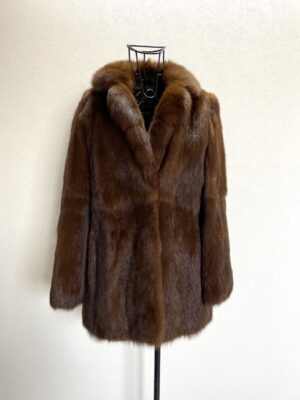 SAFURON 풀스킨 캐나다 세이블 하프코트