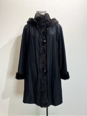 후드 리버시블 로리스 스쿼럴 롱코트 (러시아 리스)