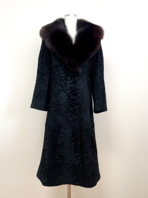 JFA 폭스퍼 카라 아스트라칸 롱 코트