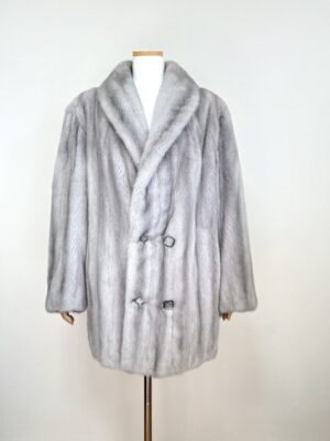 SAGA 사가로열 더블버튼 풀스킨 사파이어 하프밍크코트