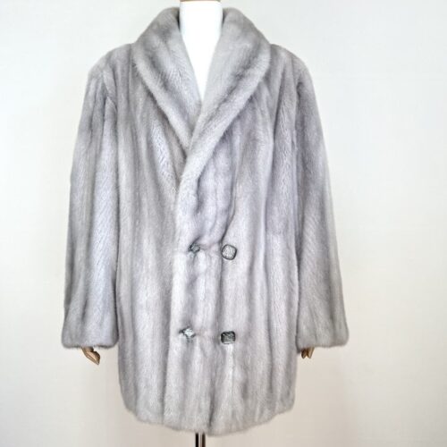 SAGA 사가로열 더블버튼 풀스킨 사파이어 하프밍크코트