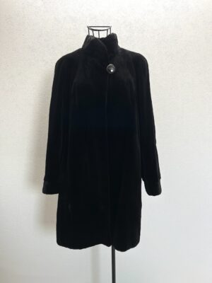 SAGA 사가 슈퍼컬리티 하이넥 딥다크브라운 풀스킨 쉬어드롱밍크코트