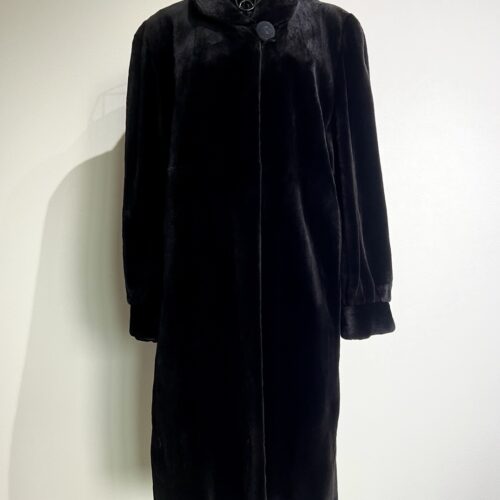 Valentino 발렌티노 하이넥 딥다크브라운 풀스킨 쉬어드롱밍크코트 프리사이즈