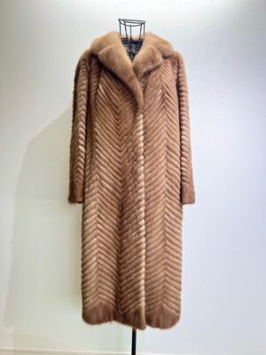 SAFURON 쉐브론 파스텔 멕시롱 밍크코트 66사이즈