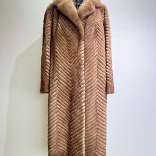 SAFURON 쉐브론 파스텔 멕시롱 밍크코트 66사이즈