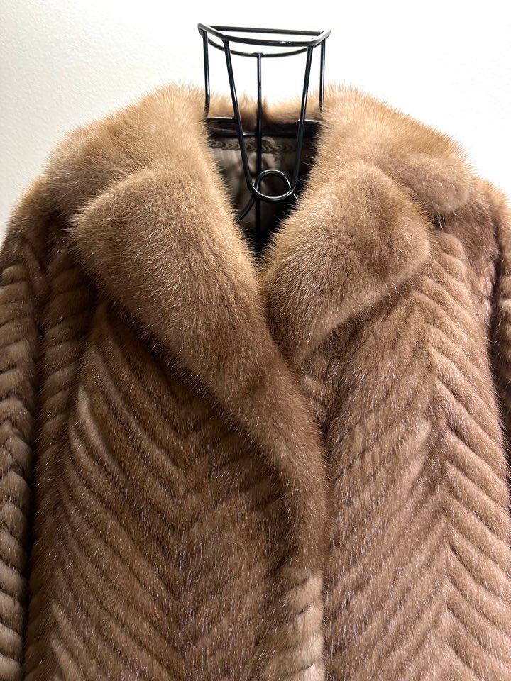 SAFURON 쉐브론 파스텔 멕시롱 밍크코트 66사이즈 - 이미지 2