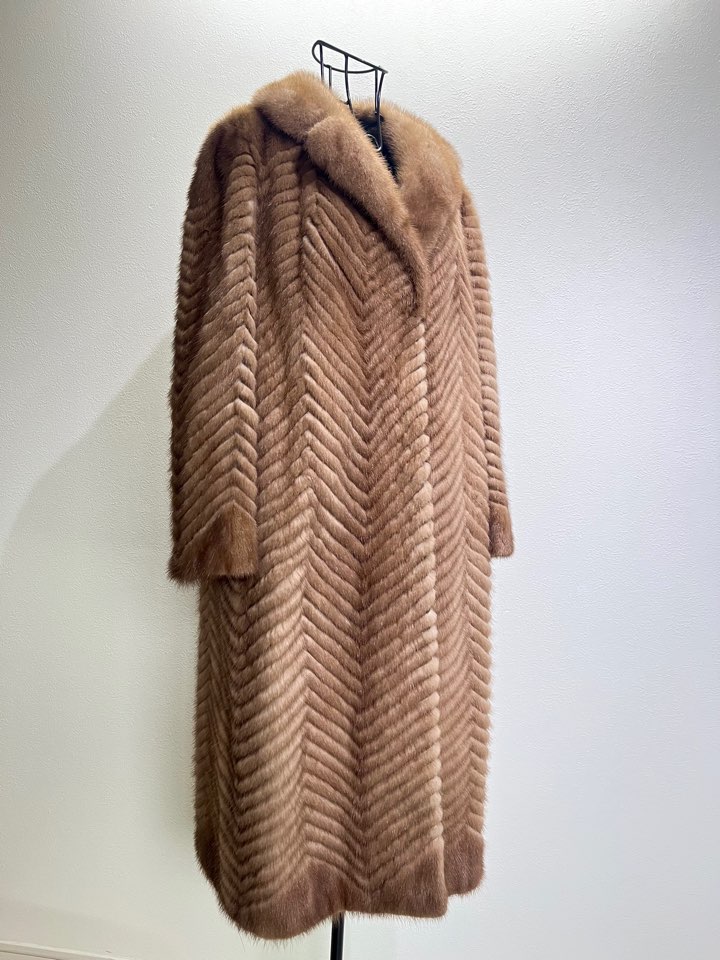 SAFURON 쉐브론 파스텔 멕시롱 밍크코트 66사이즈 - 이미지 3