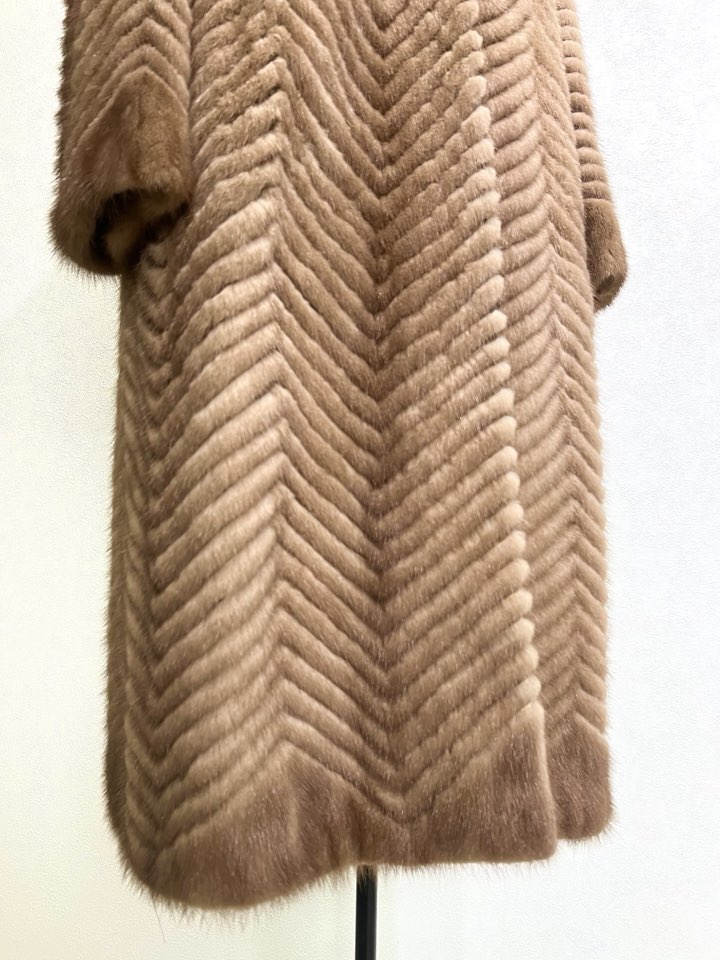 SAFURON 쉐브론 파스텔 멕시롱 밍크코트 66사이즈 - 이미지 4