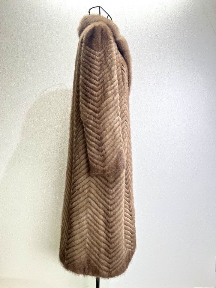 SAFURON 쉐브론 파스텔 멕시롱 밍크코트 66사이즈 - 이미지 5