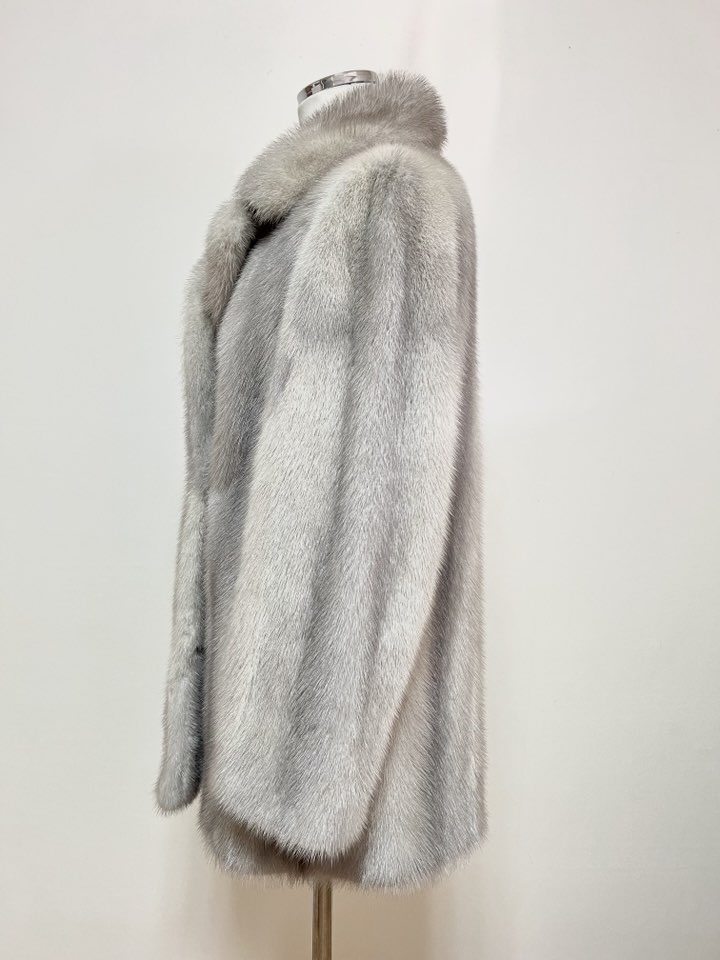 ROTINY 사파이어 풀스킨 하프 코트 - 이미지 6