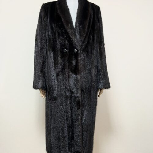 Peltex 딥다크브라운 풀스킨 맥시롱 밍크코트