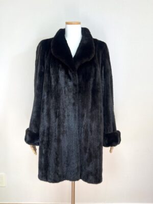 블랙그라마 딥다크브라운 풀스킨 하프 밍크코트 프리사이즈 중간길이