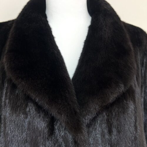 Alternative view of 블랙그라마 딥다크브라운 풀스킨 하프 밍크코트 프리사이즈 중간길이