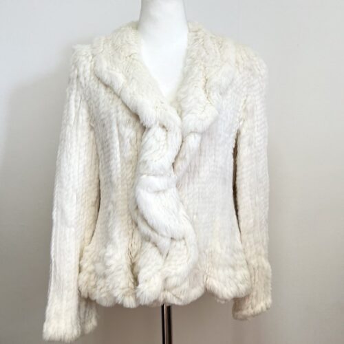 VIVA PRESTO 니팅 화이트 래빗 가디건 자켓 스몰사이즈