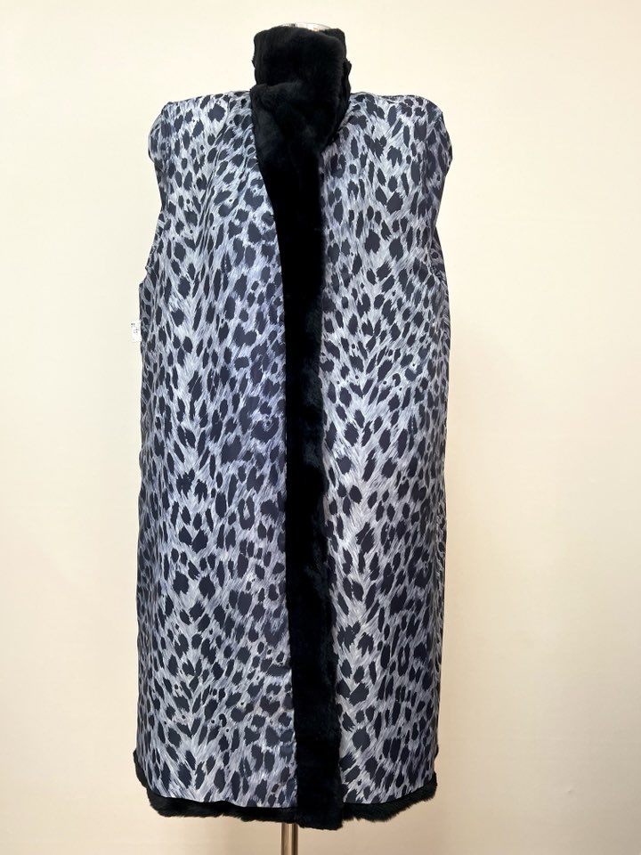 Peltex 오버핏 블루블랙 하이넥 풀스킨 호리젠탈 플럭밍크코트 프리사이즈 - 이미지 9