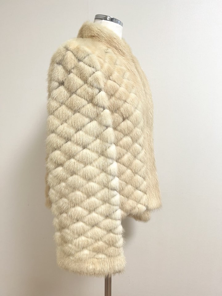 풀스킨 팔로미노 펀칭 숏 밍크 코트 - 이미지 2