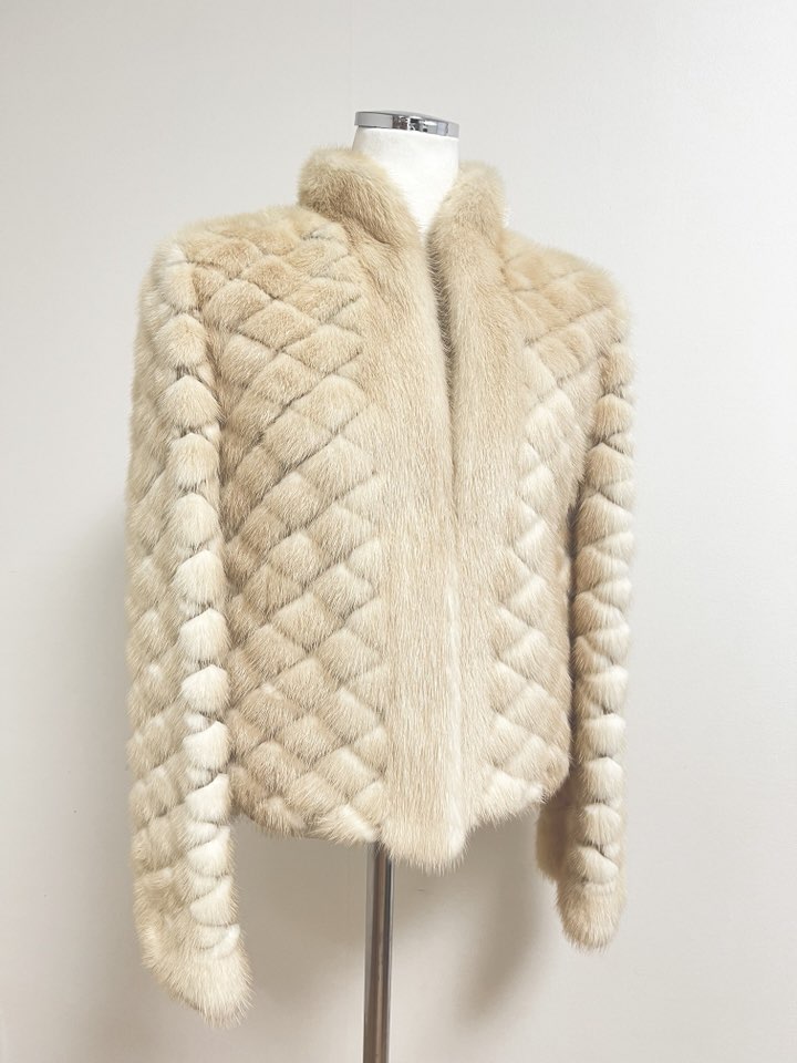 풀스킨 팔로미노 펀칭 숏 밍크 코트 - 이미지 3