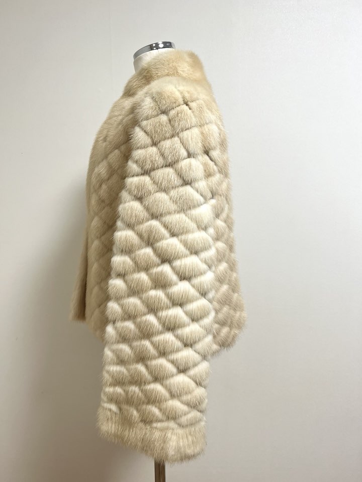 풀스킨 팔로미노 펀칭 숏 밍크 코트 - 이미지 6