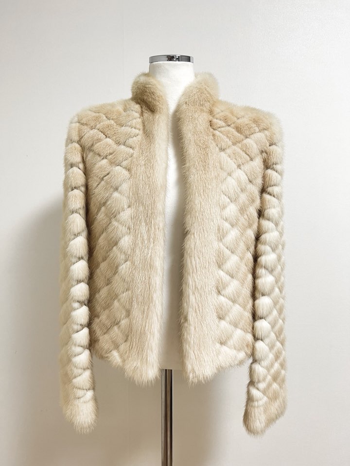 풀스킨 팔로미노 펀칭 숏 밍크 코트 - 이미지 7