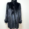 미사용전시품 블랙그라마 하이넥 딥다크브라운 풀스킨 하프 밍크코트 66사이즈 중간길이