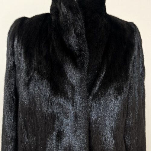 Alternative view of 미사용전시품 블랙그라마 하이넥 딥다크브라운 풀스킨 하프 밍크코트 66사이즈 중간길이