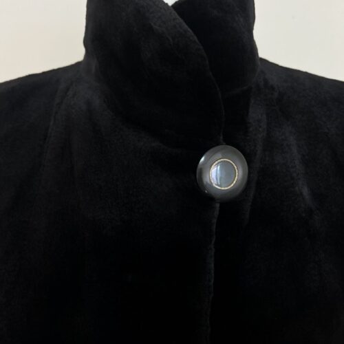 Alternative view of SAGA 사가슈퍼컬리티 로베르토 발렌티노 블랙브라운 하이넥 풀스킨 쉬어드롱밍크코트 무릎길이