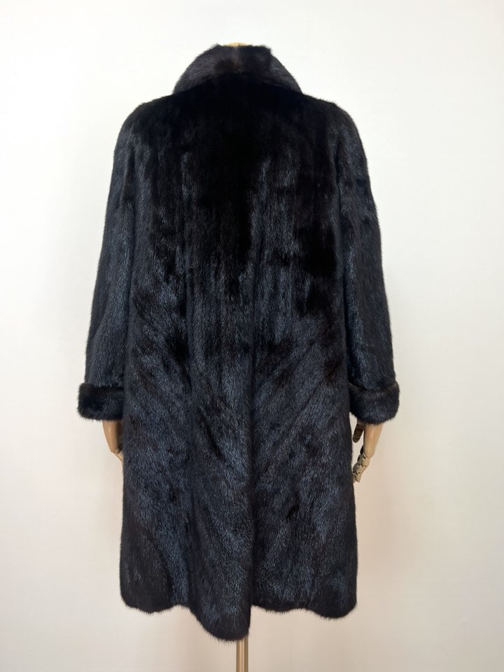 SAGA 사가밍크 9부소매 스칸브라운 풀스킨 롱밍크코트 무릎길이 - 이미지 5