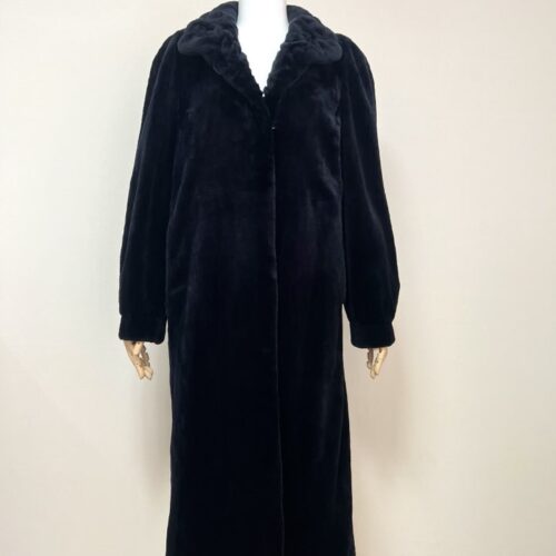 SAGA 사가로열 셔링카라 맥시롱 블루블랙 풀스킨 쉬어드밍크코트 프리사이즈
