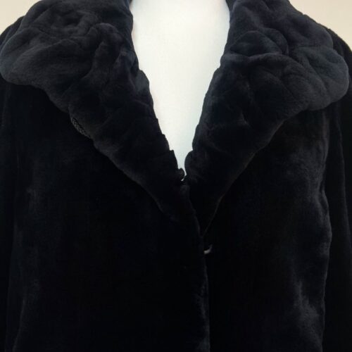 Alternative view of SAGA 사가로열 셔링카라 맥시롱 블루블랙 풀스킨 쉬어드밍크코트 프리사이즈