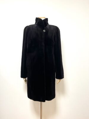 SAGA 사가슈퍼컬리티 다크브라운 풀스킨 쉬어드 롱밍크코트 66사이즈