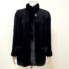 볼륨트리밍 블랙 풀스킨 쉬어드 하프 밍크코트 66~77사이즈