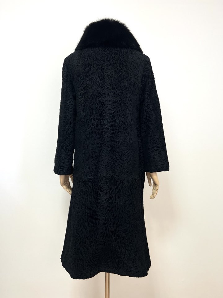 ONWARD 폭스퍼 트리밍 블랙 아스트라칸 코트 - 이미지 4